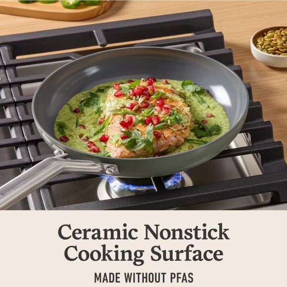 Calphalon Ceramic Non-Stick 8 & 10" Fry Pan Set- Silver Ash - Picture 4 of 13